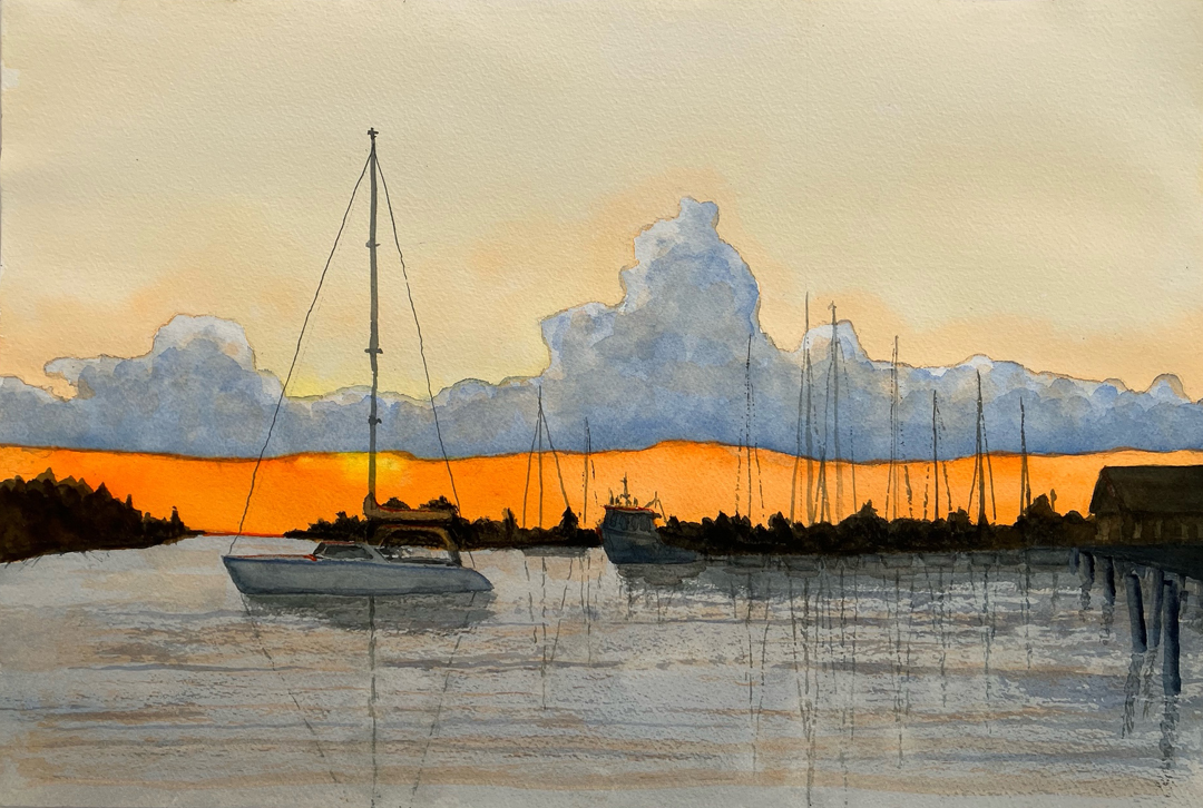 "Harbor Sunset, Ocracoke Island" by Doug Bloom
