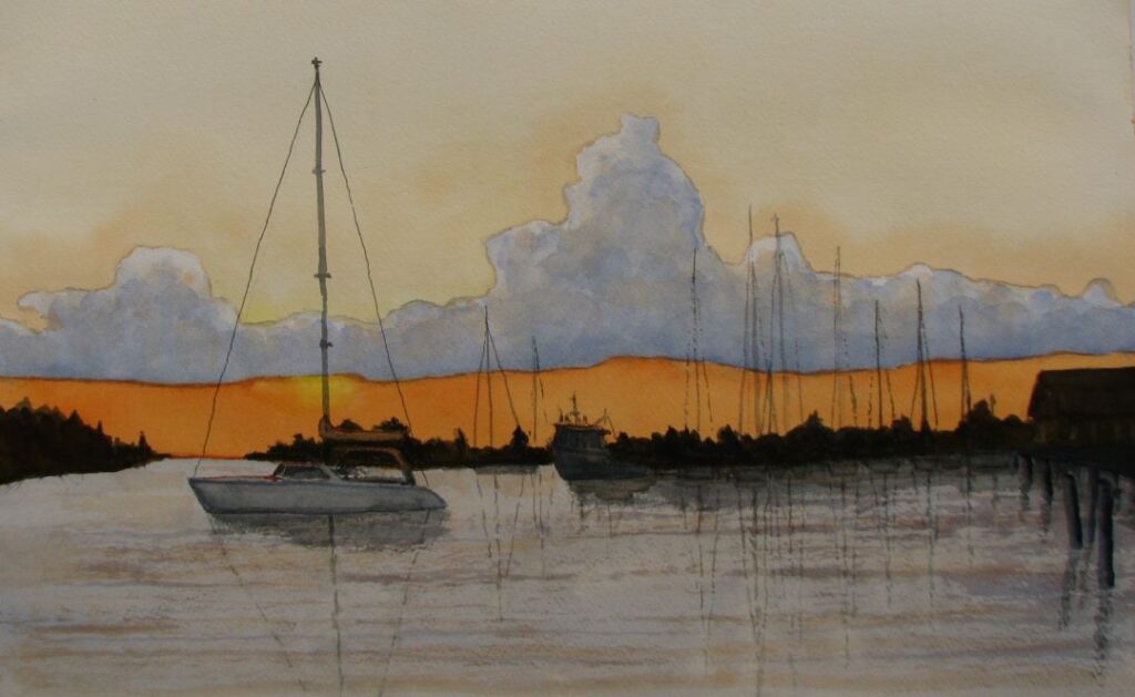 "Harbor Sunset, Ocracoke Island" by Doug Bloom