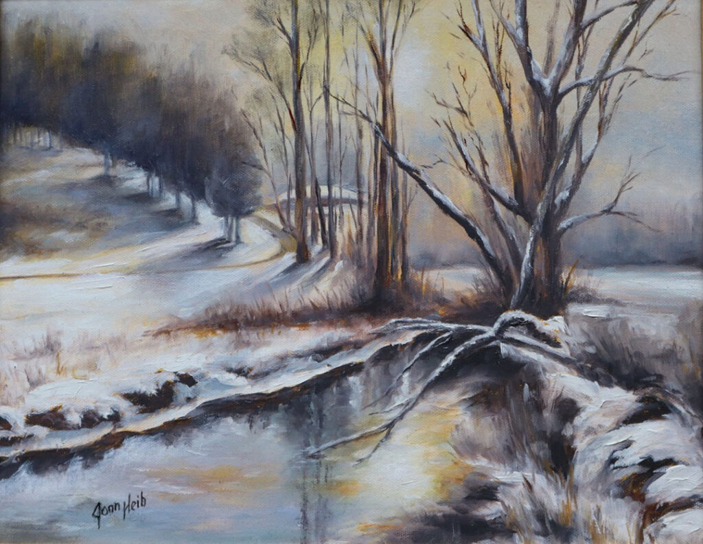 Heib Winter Stream at Powder Mill Park 1-15 Winter Stream at Powder Mill Park by Joan Heib